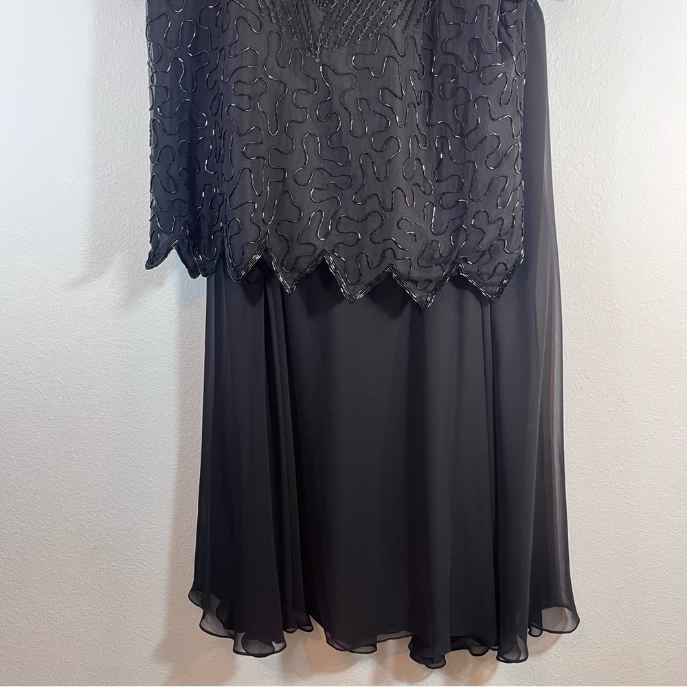 Petra Black Beaded Sequin 2pc Formal Gown Maxi Skirt set size 16 - Picture 5 of 16